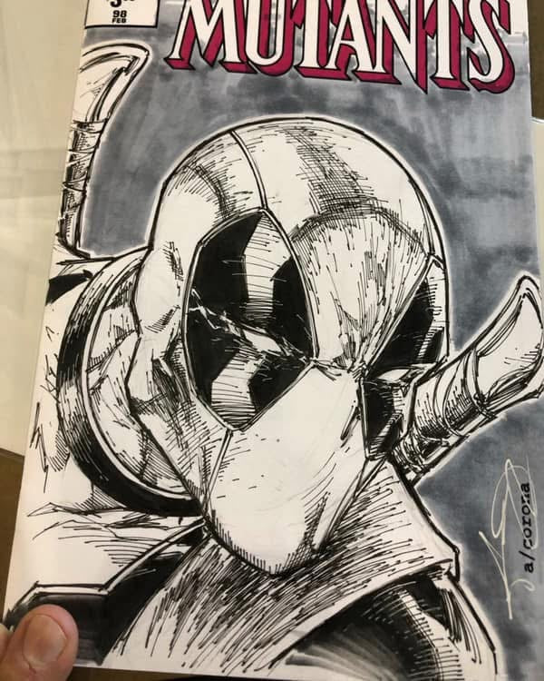 Deadpool Batman Sketch Cover w/Inked Sketch