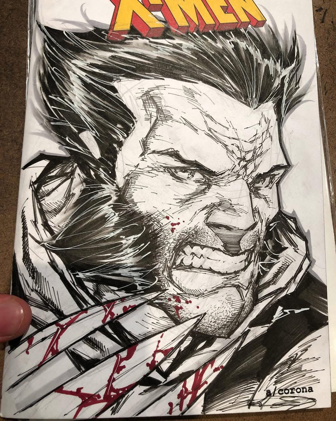 Deadpool Wolverine Sketch Cover w/Inked Sketch