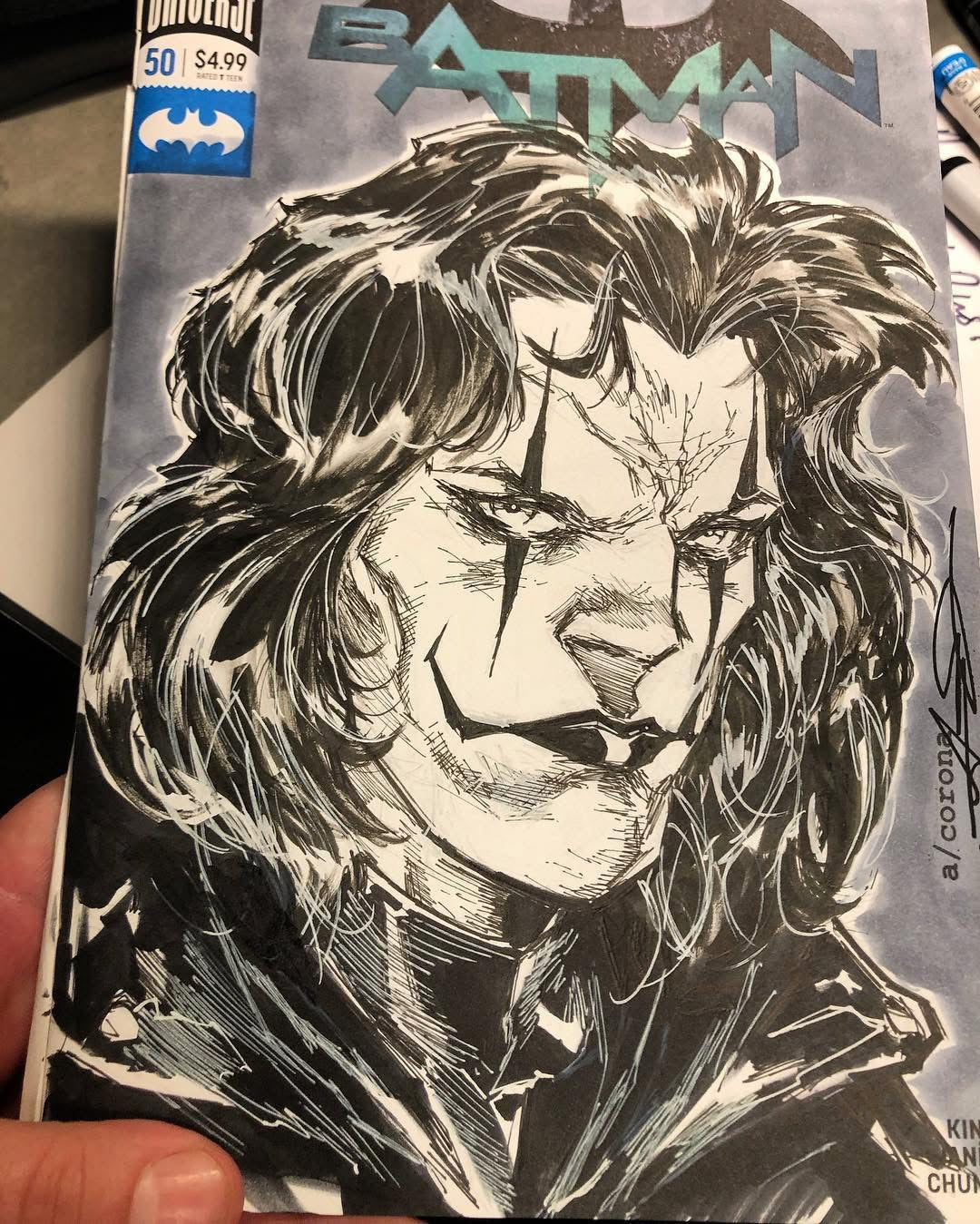 Batman Hush Sketch Cover w/Inked Bust Sketch